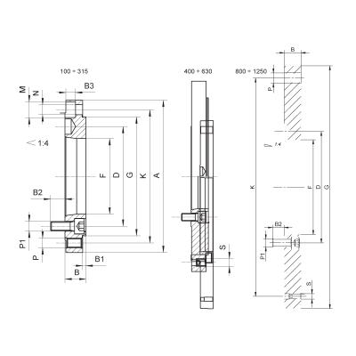 BISON Adapter Ø315 mm - DIN 55026 - for centrerpatron med flange position DIN 6350 - Kgl. 6 (8210-315-6A2-X)